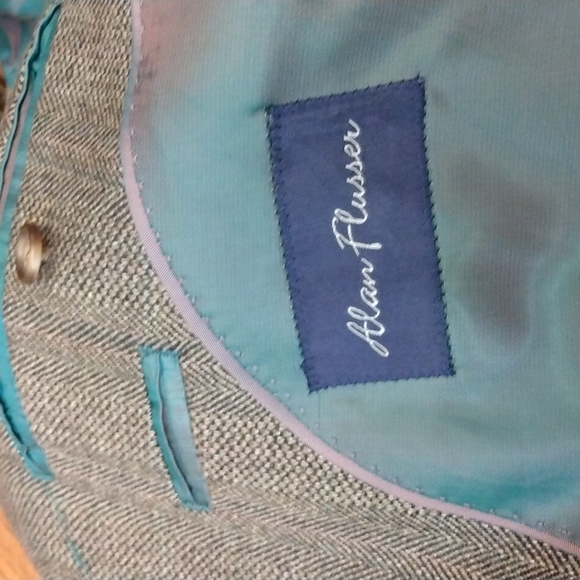 NWOT Alan Flusser Light Brown Lambswool Sport Jacket 42L - Picture 9 of 12